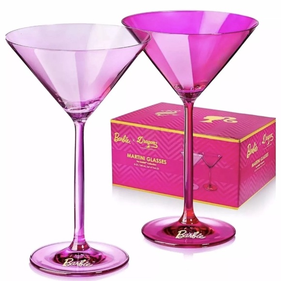 Barbie x Dragon Glassware Martini Glasses NIB - Picture 1 of 5